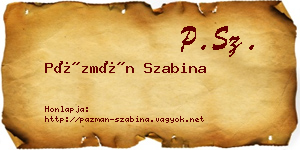 Pázmán Szabina névjegykártya