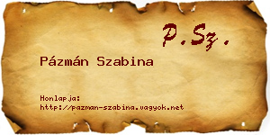 Pázmán Szabina névjegykártya