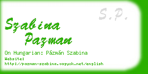 szabina pazman business card