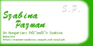 szabina pazman business card